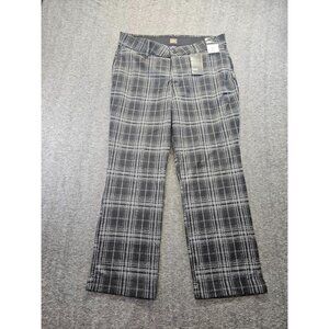 Lee Women Ultra Soft Waistband Straight Mid Rise Black/Gray Plaid Size 16W S